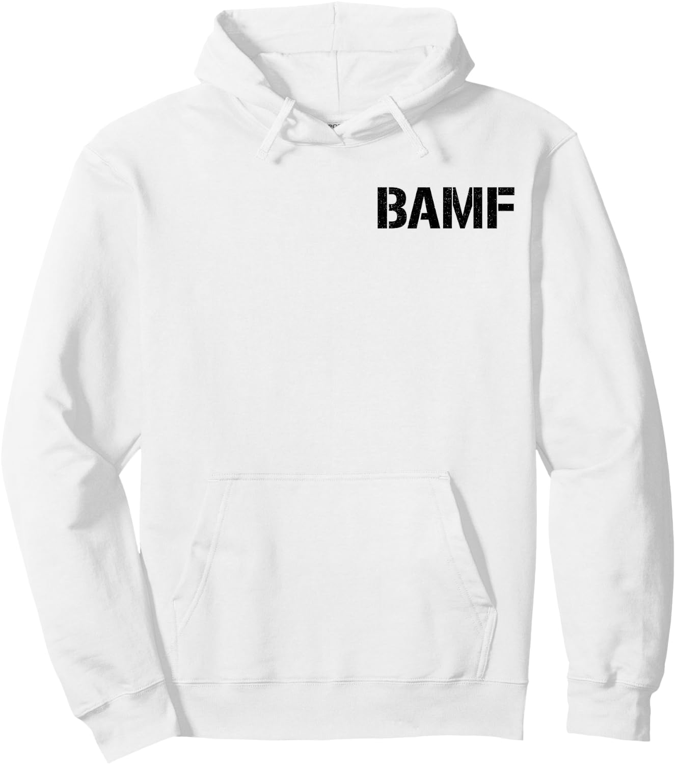 Bamf Badass Attitude Style Hoodie - Hoodie | White