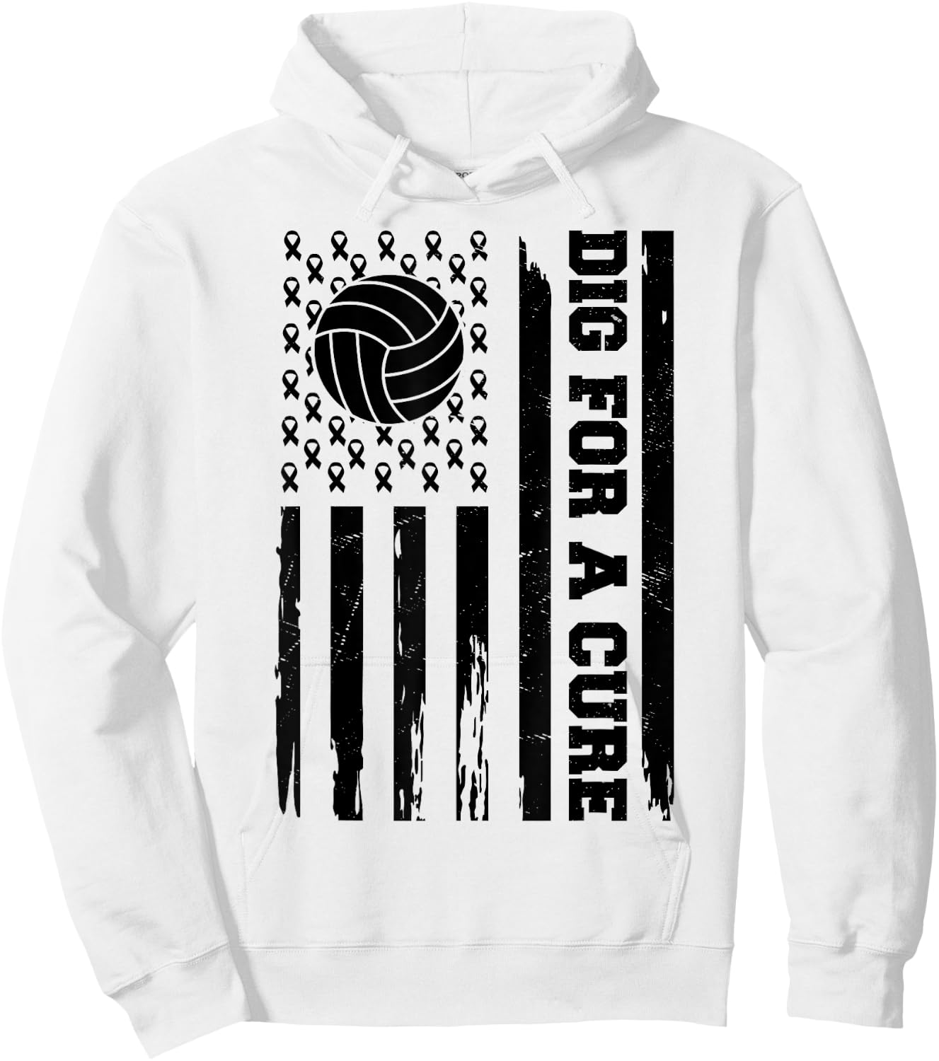 Dig For A Cure Breast Cancer Awareness Volleyball Pink Hoodie - Hoodie | White