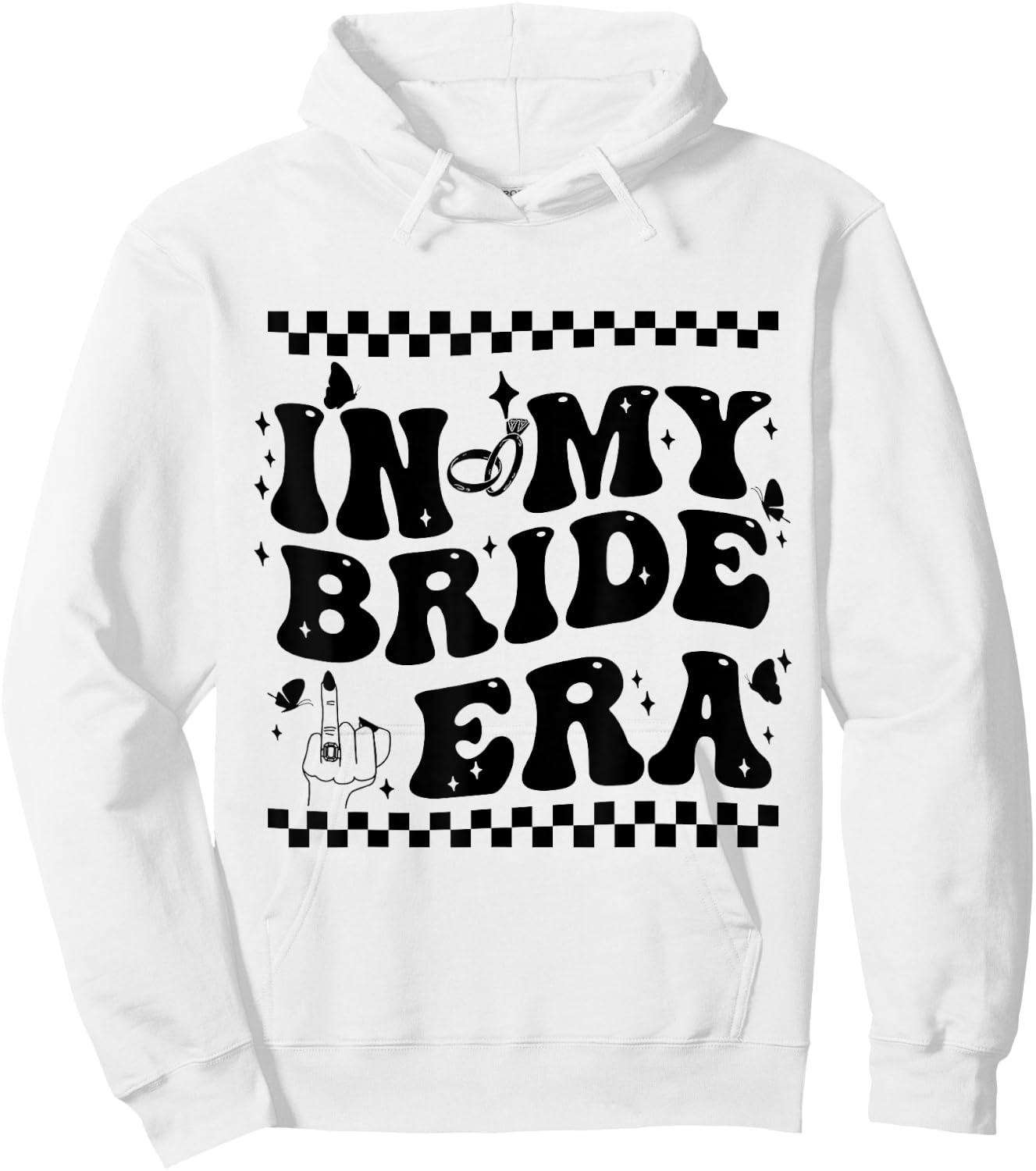 In My Bride Era Groovy Bride Bachelorette Party Bridesmaid Hoodie - Hoodie | White