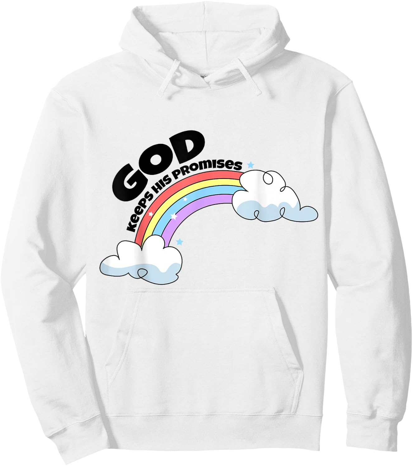 God Keep His Promises Christian Rainbow Religious Faith Hoodie - Hoodie | White