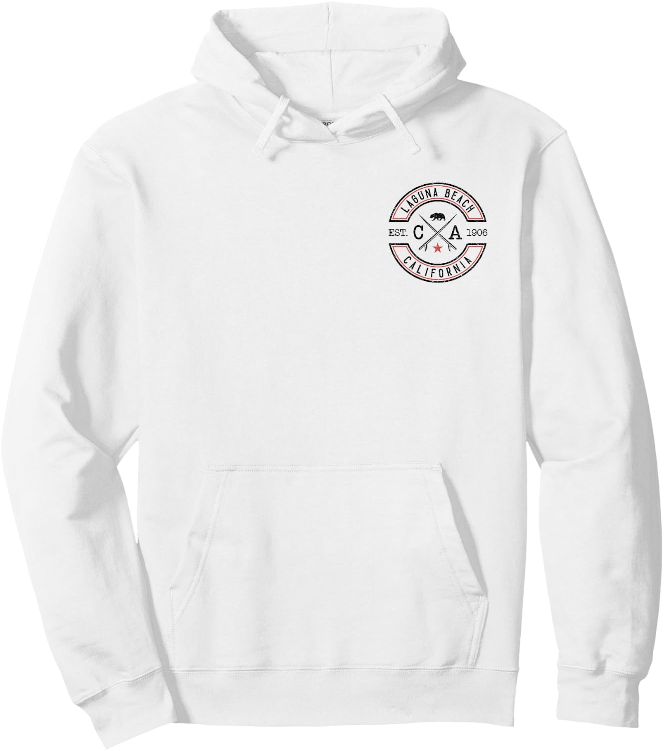 Laguna Beach California CA Retro Surfer Front & Back Hoodie - Hoodie | White