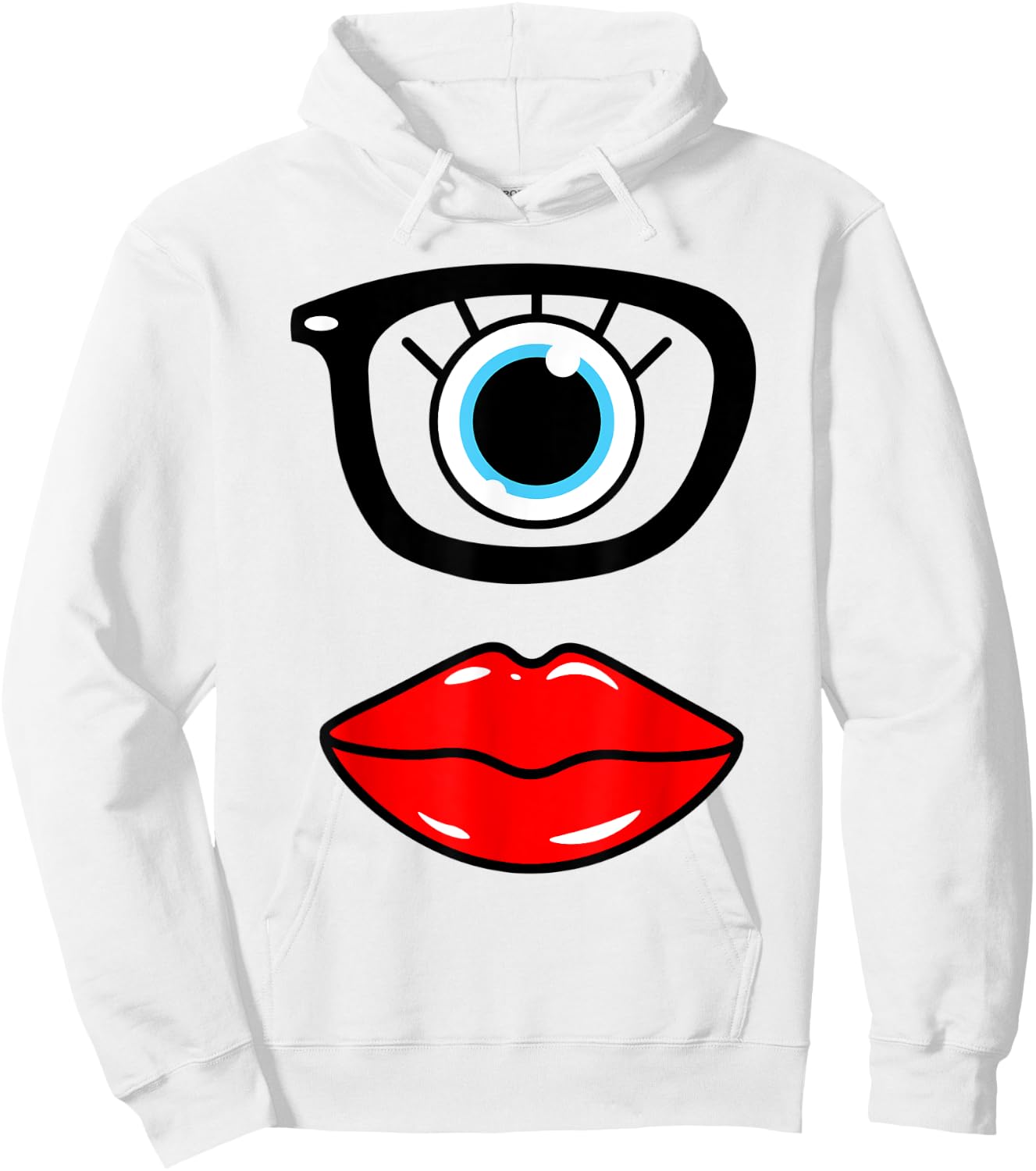 Monster Face Wearing Nerd Glasses Costume Birthday Halloween Hoodie - Hoodie | White