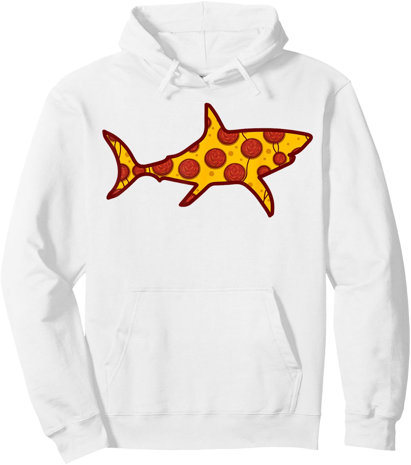 Funny Pizza Shark Pizza Shark Piece Hoodie - Hoodie | White