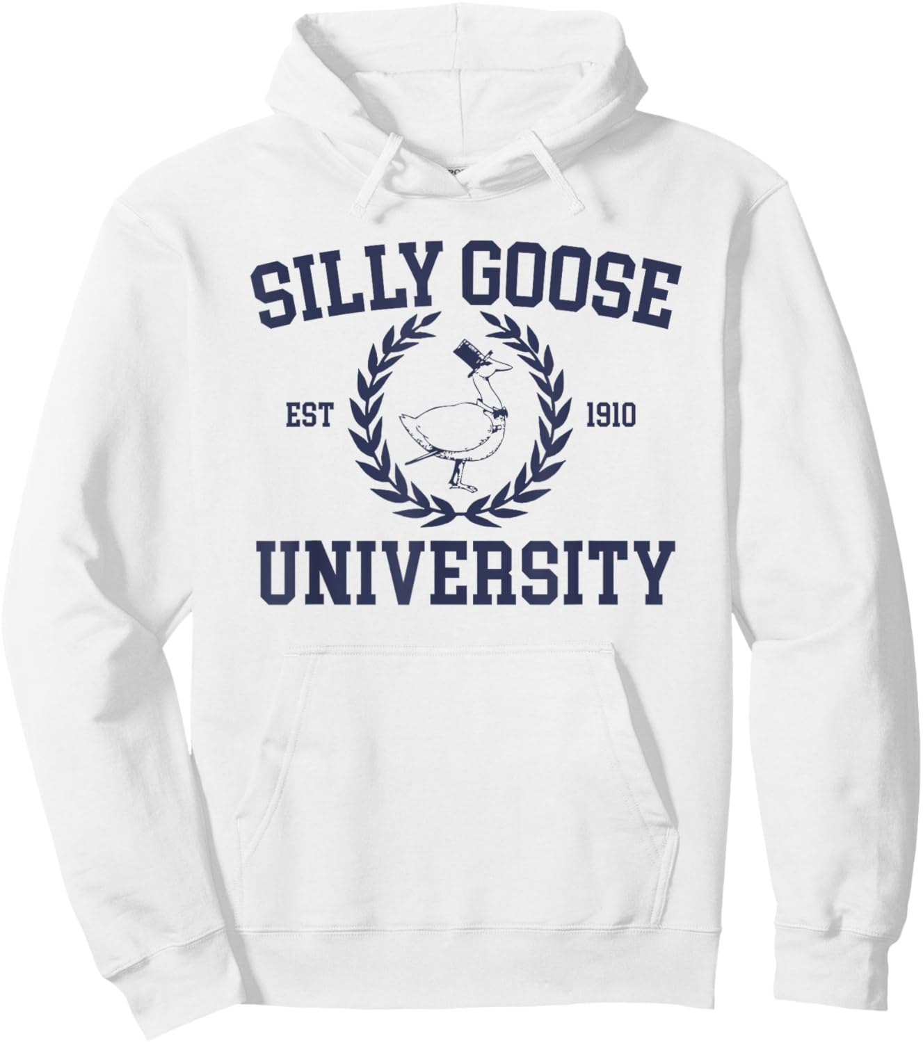 Silly Goose University Funny Silly Goose Meme Bird Lover Hoodie - Hoodie | White