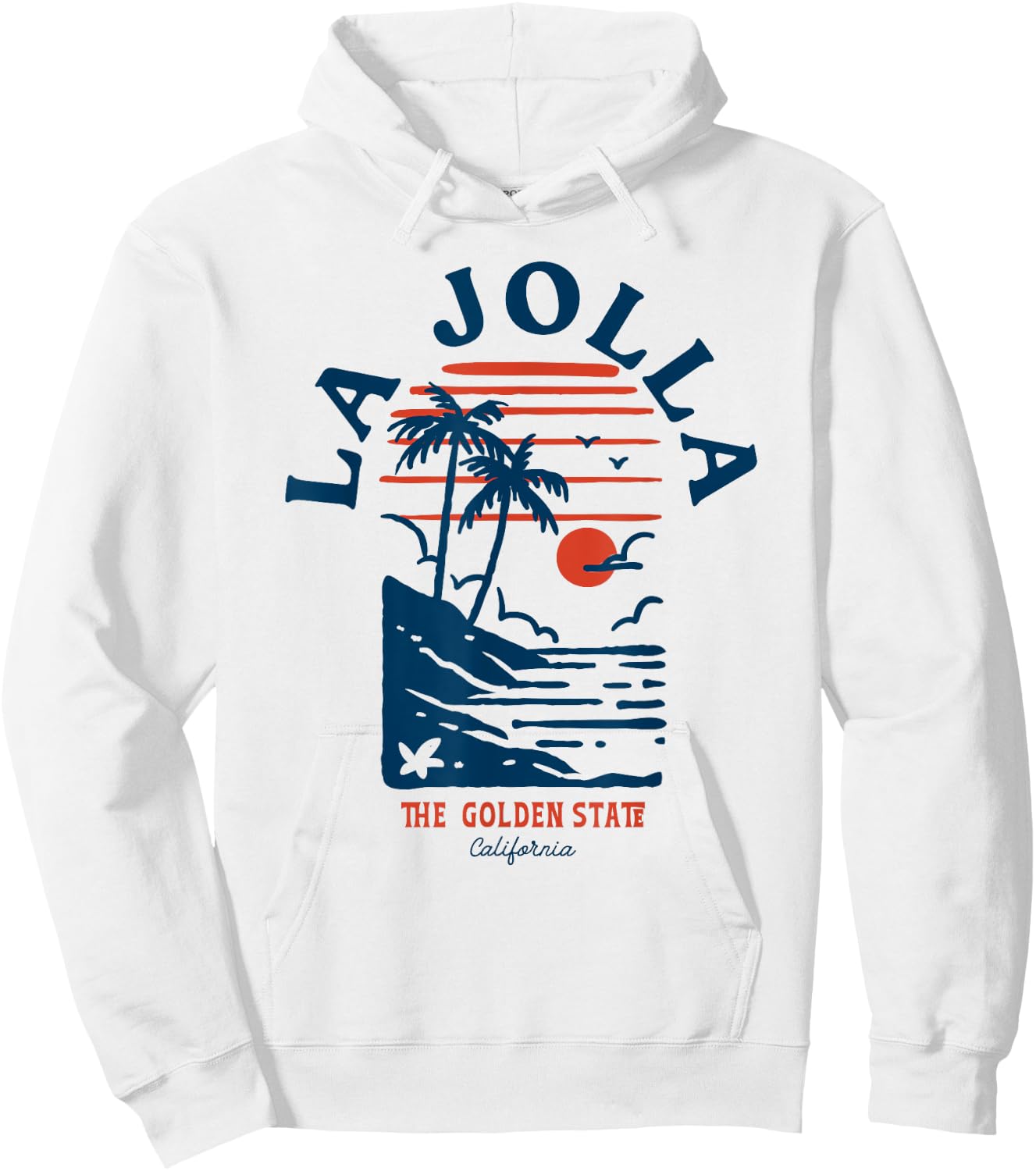 La Jolla California Retro Surfer Vintage Beach Men Women Hoodie - Hoodie | White