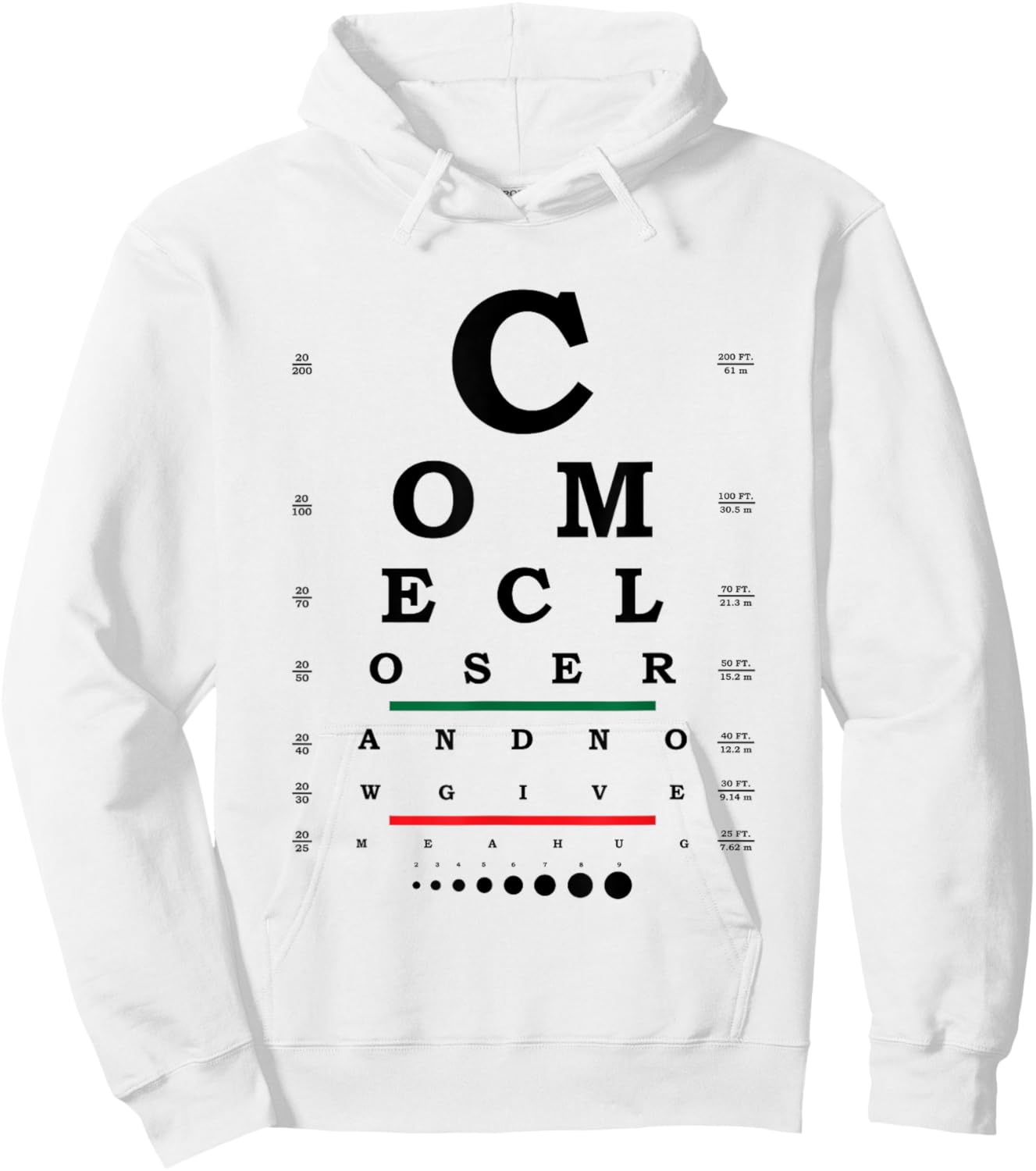 Eye Chart Optotype Visual Acuity Testing Hoodie - Hoodie | White