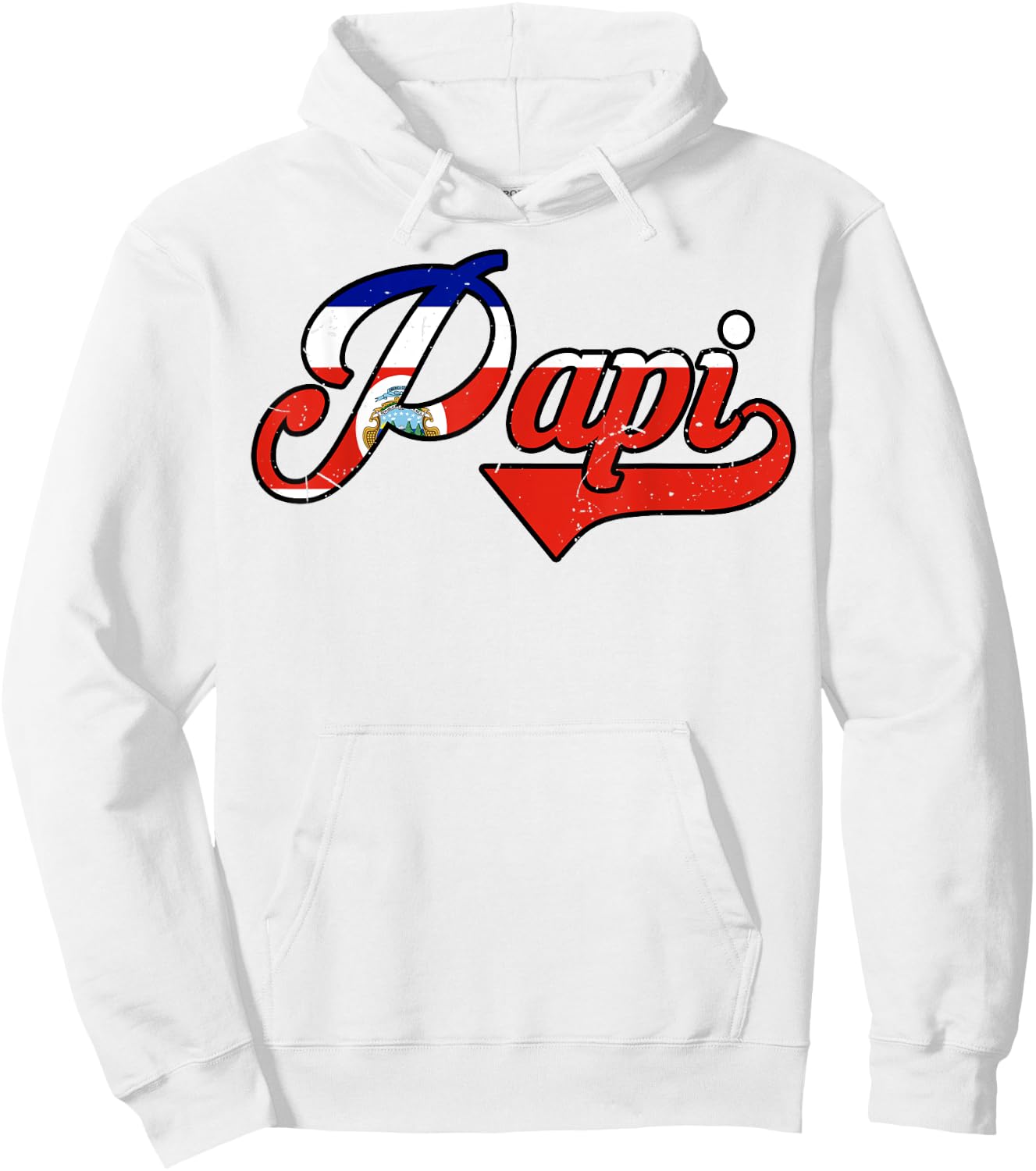 Papi Costa Rica Flag Rican Dad Father Day Hispanic Heritage Hoodie - Hoodie | White