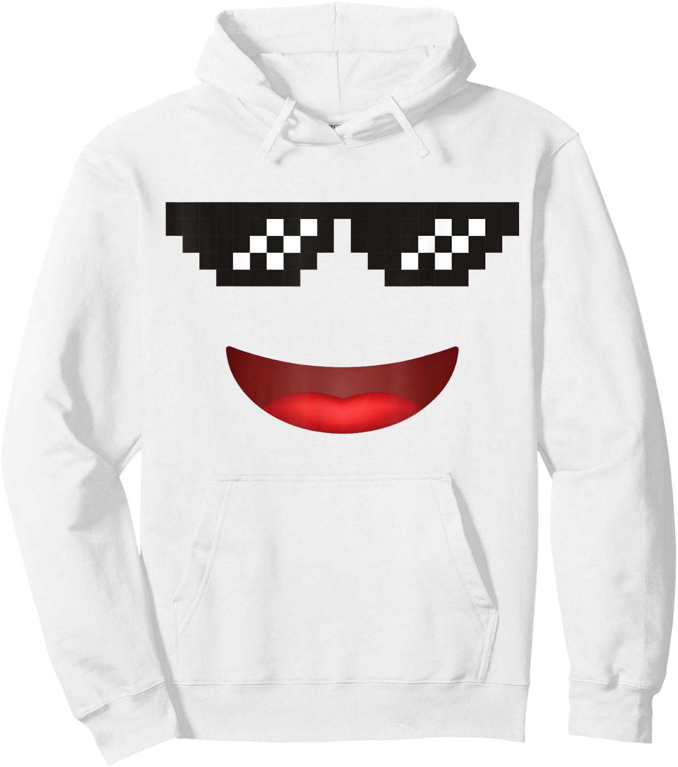 Funny Group Costume Team Outfit Cool Thug Face Emoticon Hoodie - Hoodie | White