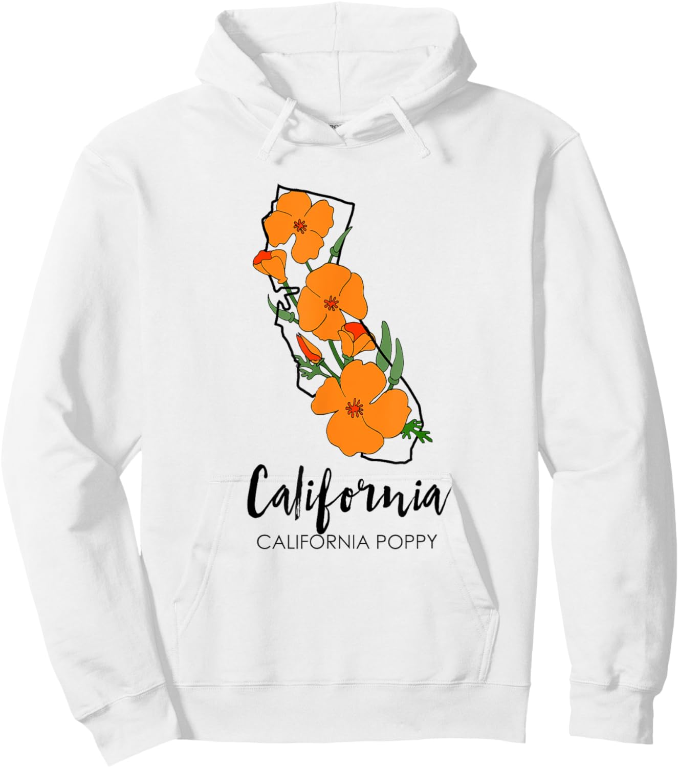 California Poppy Flower Hoodie - Hoodie | White