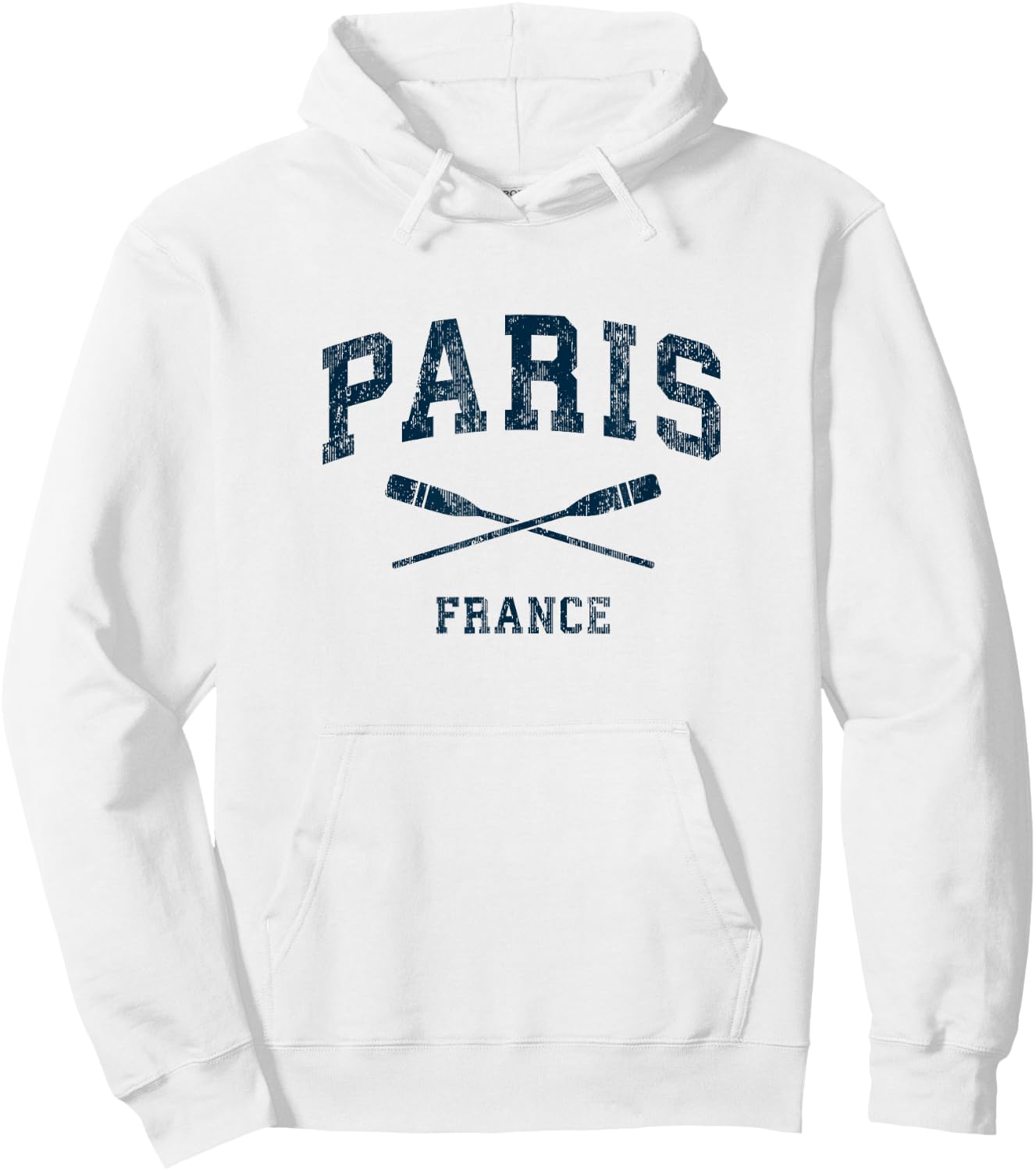 Paris France Vintage Nautical Paddles Sports Oars Hoodie - Hoodie | White