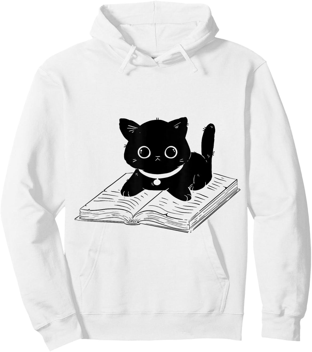 Cat Reading Animals Cat Motif Hoodie - Hoodie | White