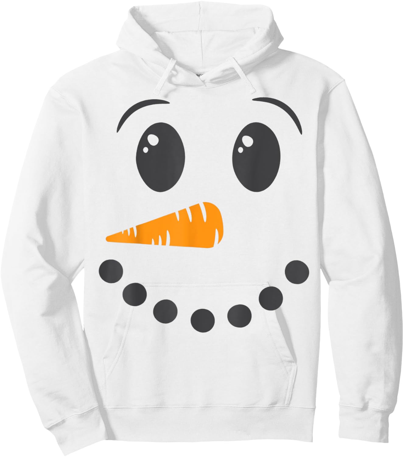 Snowman Face Winter Holiday Matching Couples Family Hoodie - Hoodie | White