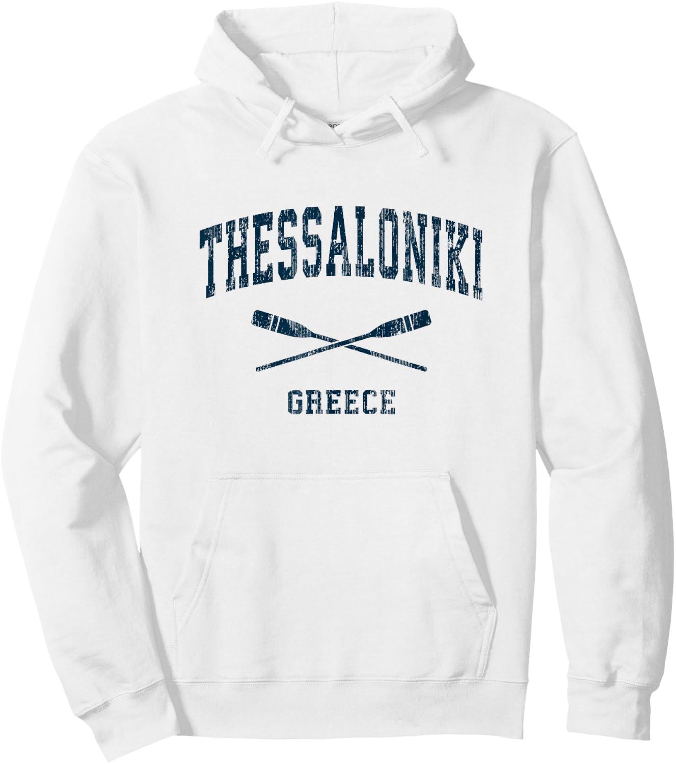 Thessaloniki Greece Vintage Nautical Paddles Sports Oars Hoodie - Hoodie | White