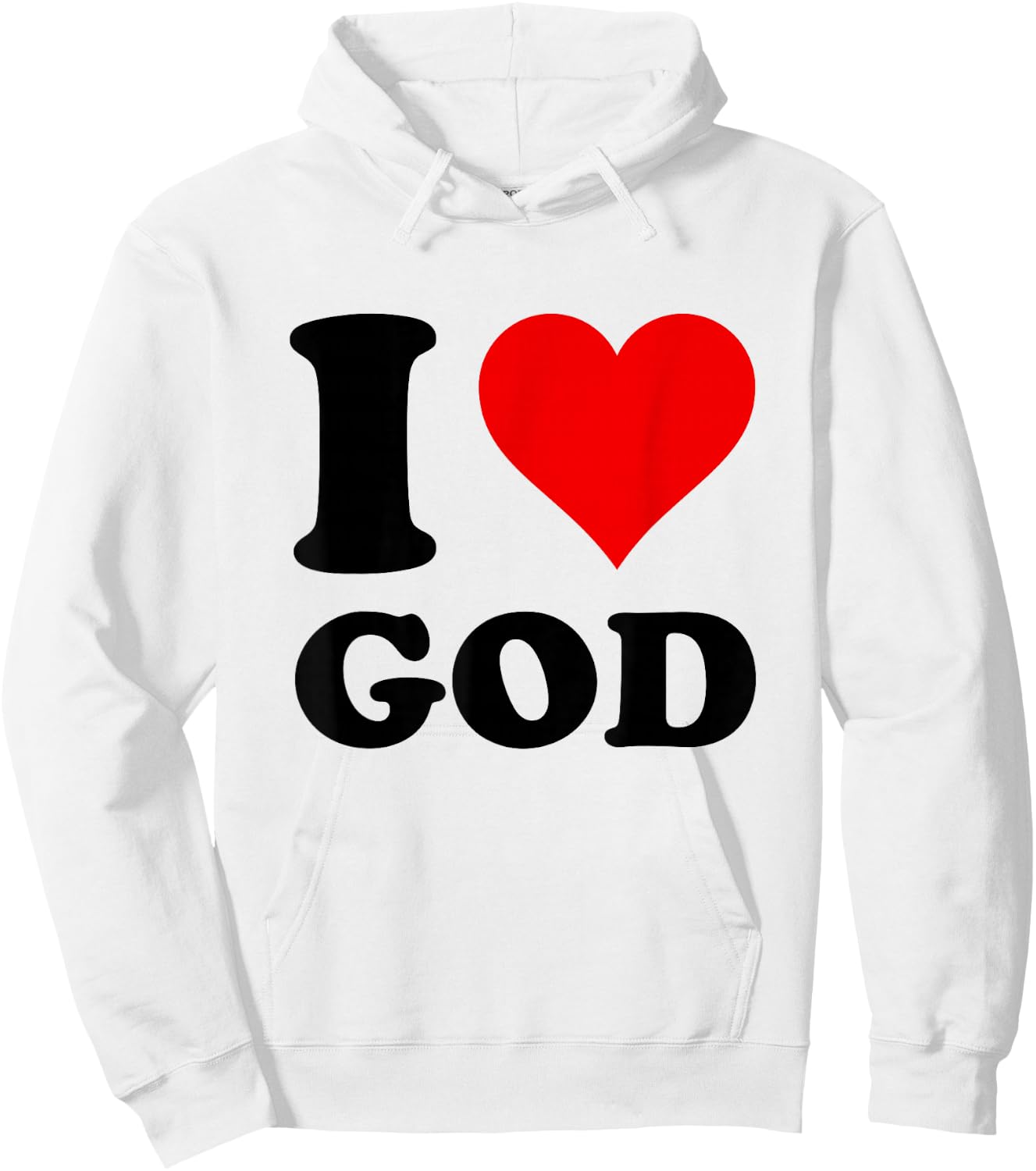 Red Heart I Love God Hoodie - Hoodie | White