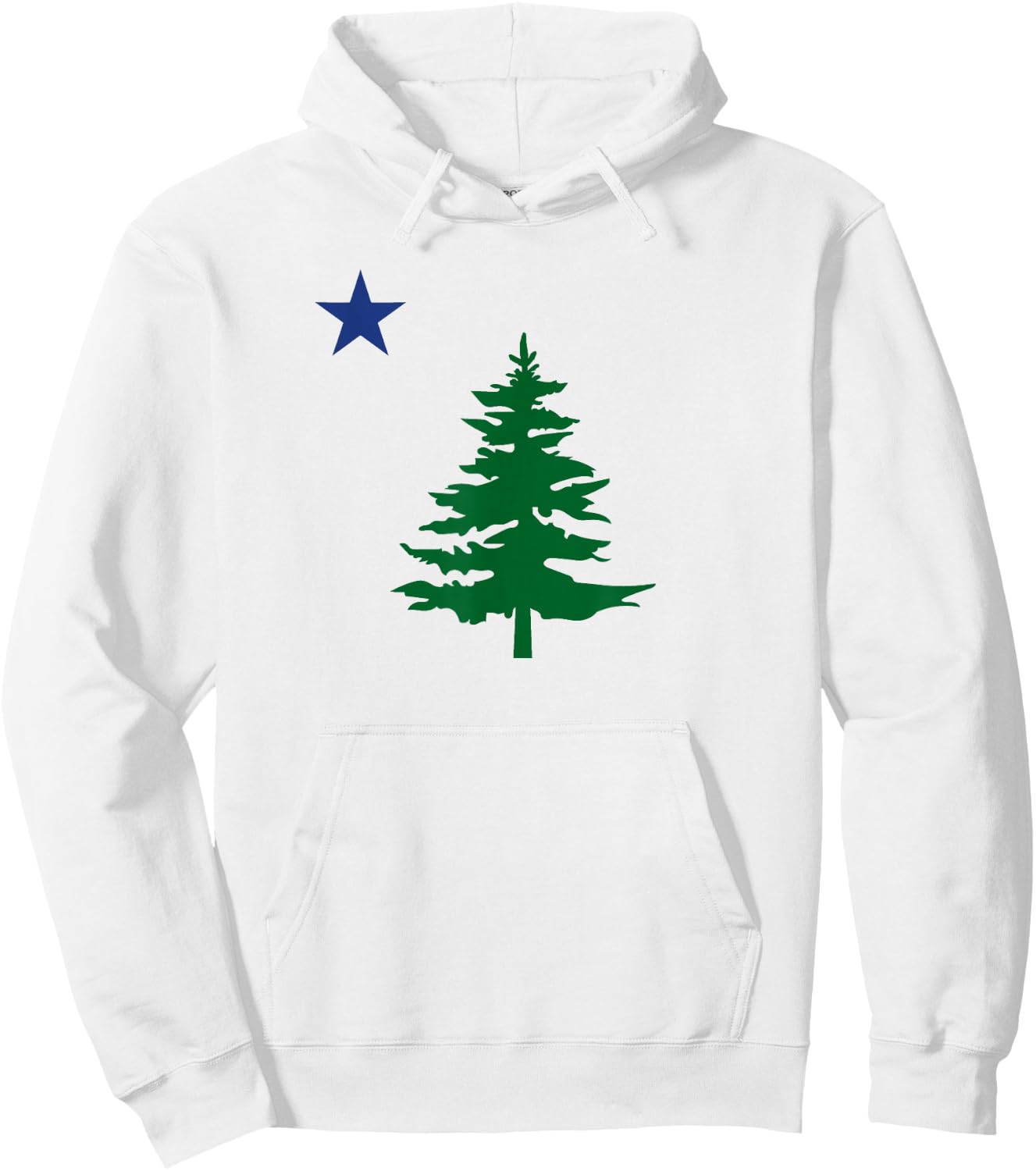 Old Maine State Flag 1901 Pine Tree Star Hoodie - Hoodie | White