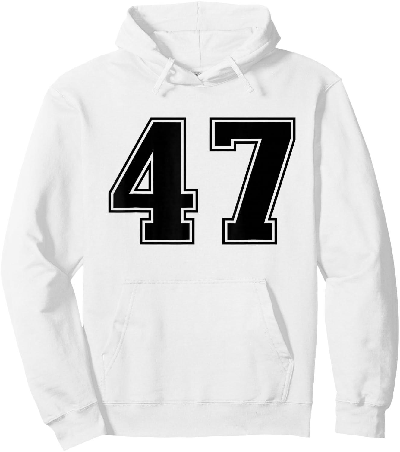 Number #47 Black Sport Number Hoodie - Hoodie | White