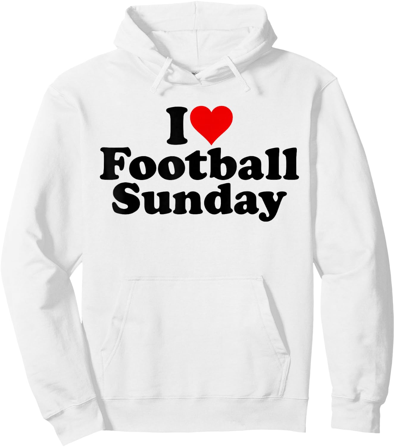 I Love Heart Football Sunday Weekend Hoodie - Hoodie | White