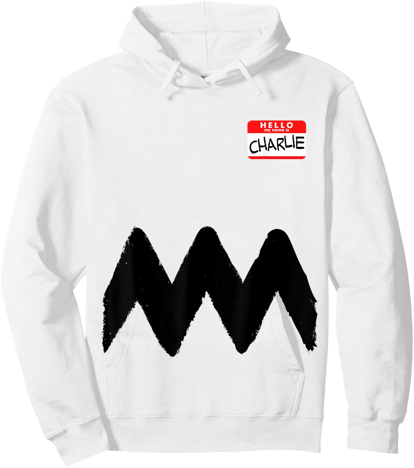 Hello my name is Charlie Shirt Funny Costume Brown Comics Hoodie - Hoodie | White