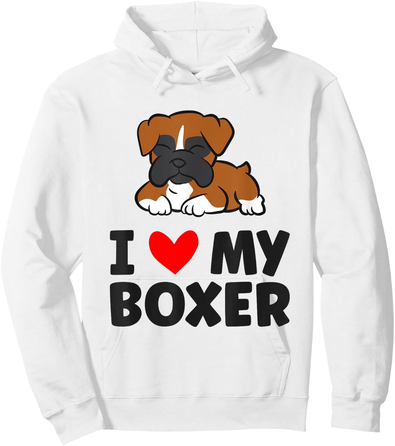 Boxer Dog I Love My Boxer Women Girls Kids Hoodie - Hoodie | White