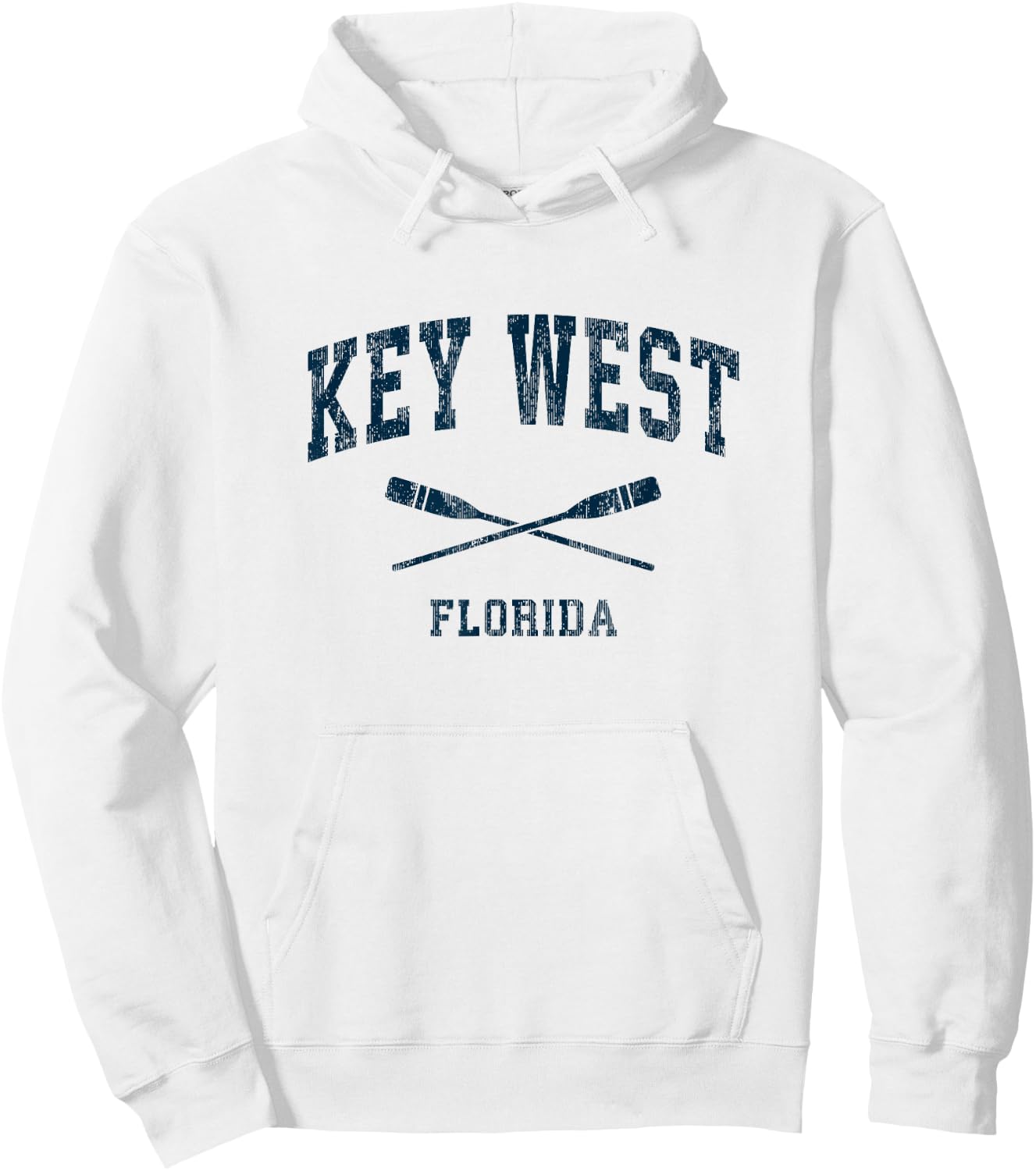 Key West Florida Vintage Nautical Paddles Sports Oars Hoodie - Hoodie | White