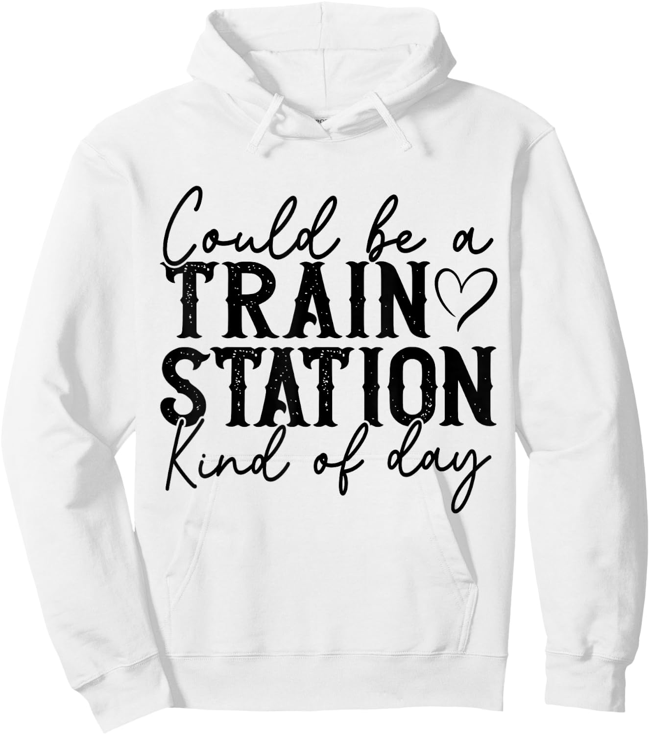 Could Be A Train Station Kinda Day Hoodie - Hoodie | White