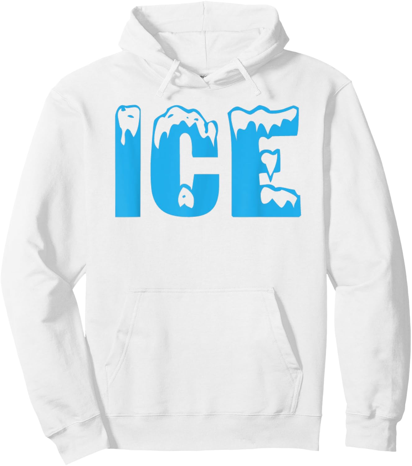 Ice Bag Logo Funny 2025 Halloween Costume Matching Fire Meme Hoodie - Hoodie | White