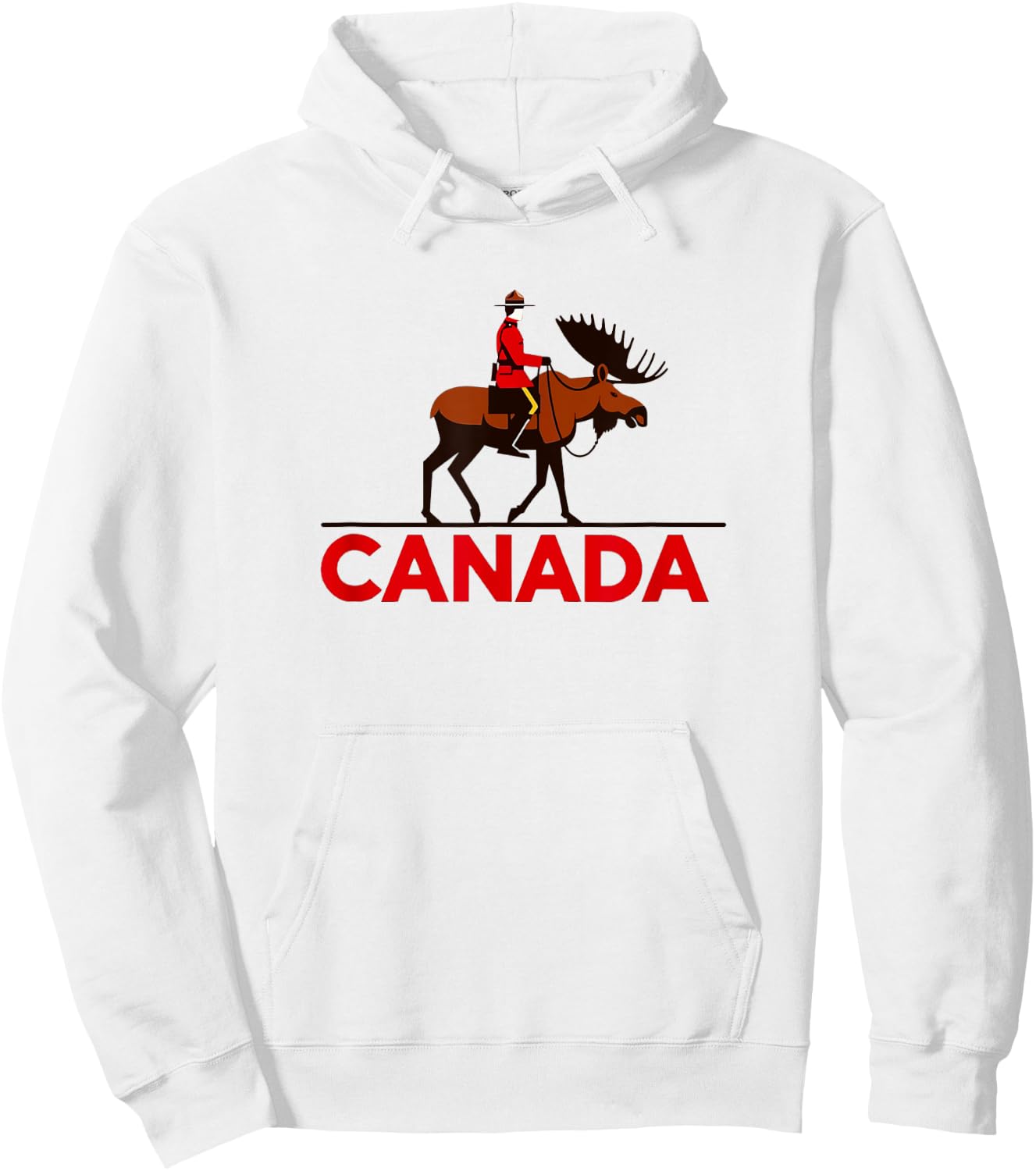 Iconic Mounted Police and Moose - Classic Canadian Pride Hoodie - Hoodie | White