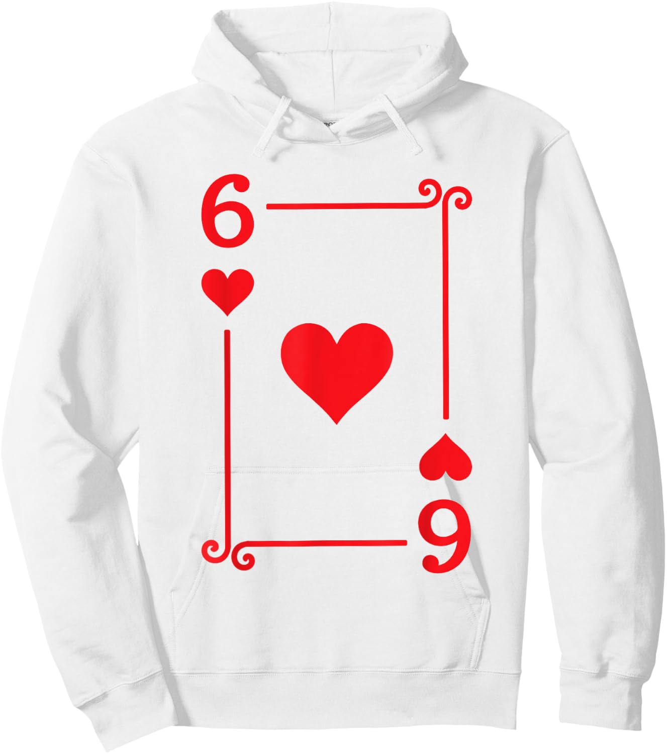 Playing Card Costume - 6 Hearts Card - Six Card Hoodie - Hoodie | White