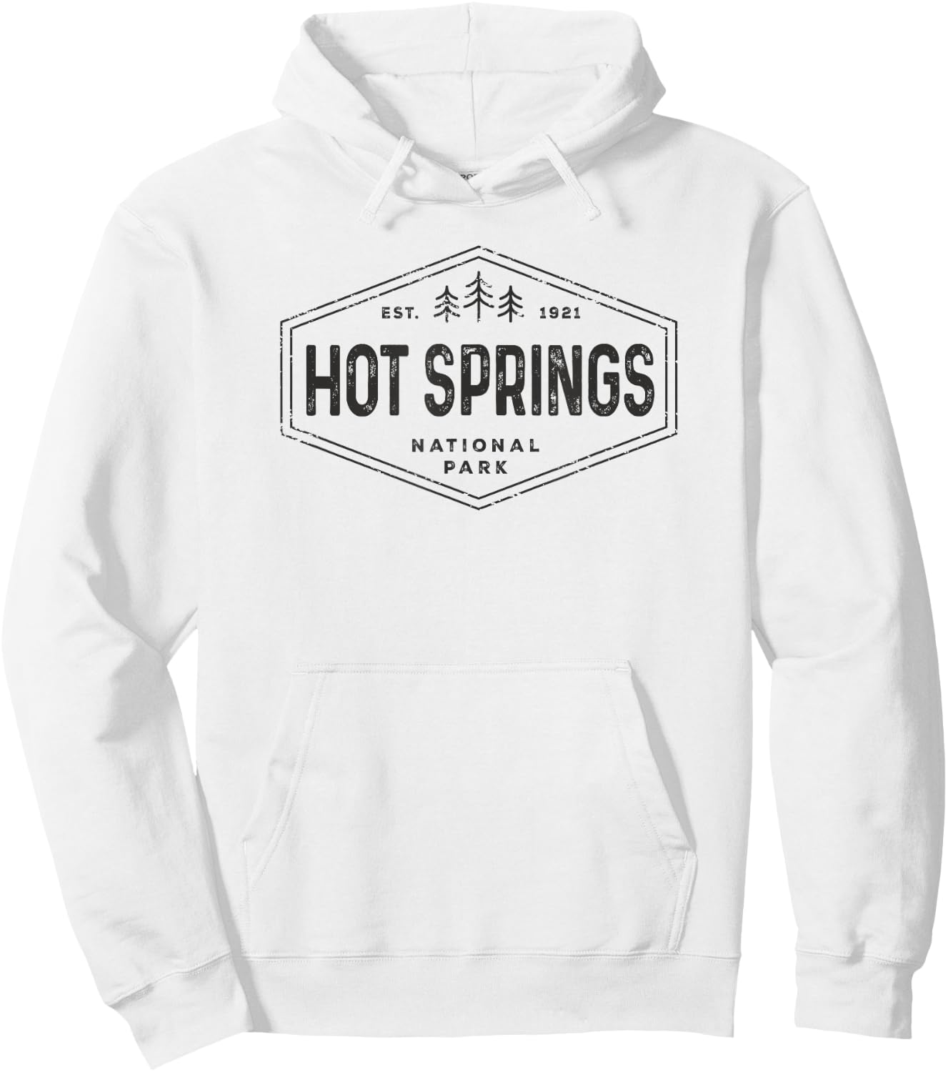 Hot Springs National Park Shirt Retro Tree Badge Hiking Hoodie - Hoodie | White