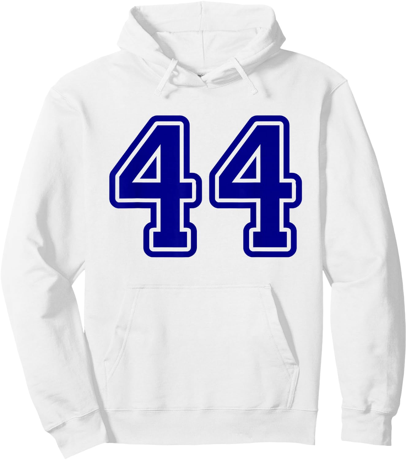 Blue Sports Team Number #44 Hoodie - Hoodie | White