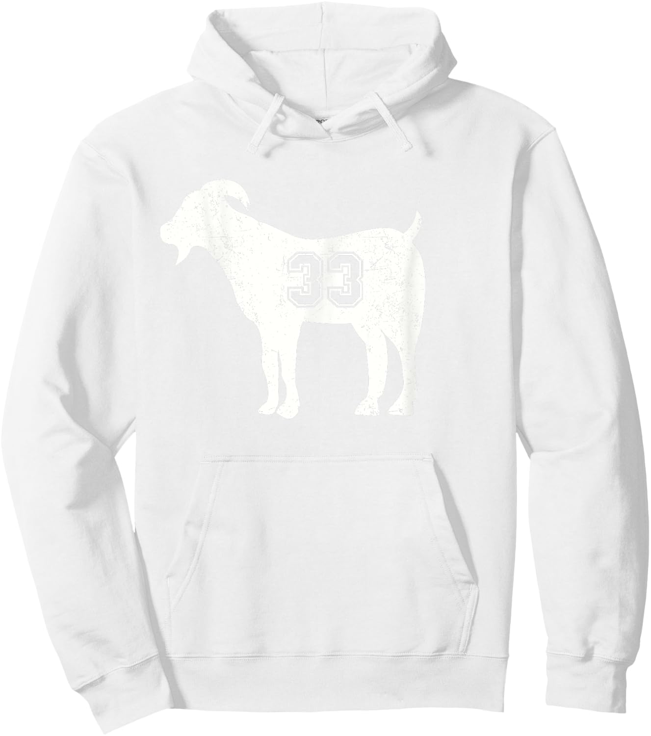 Vintage Distressed GOAT 33 Hoodie - Hoodie | White