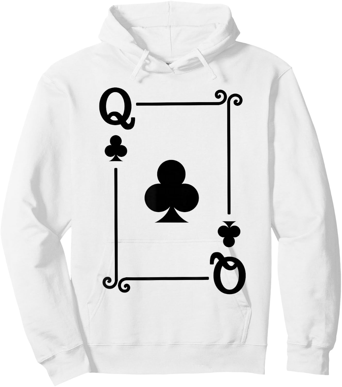 Playing Cards Costume - Queen Clubs Card - Queen Card Hoodie - Hoodie | White