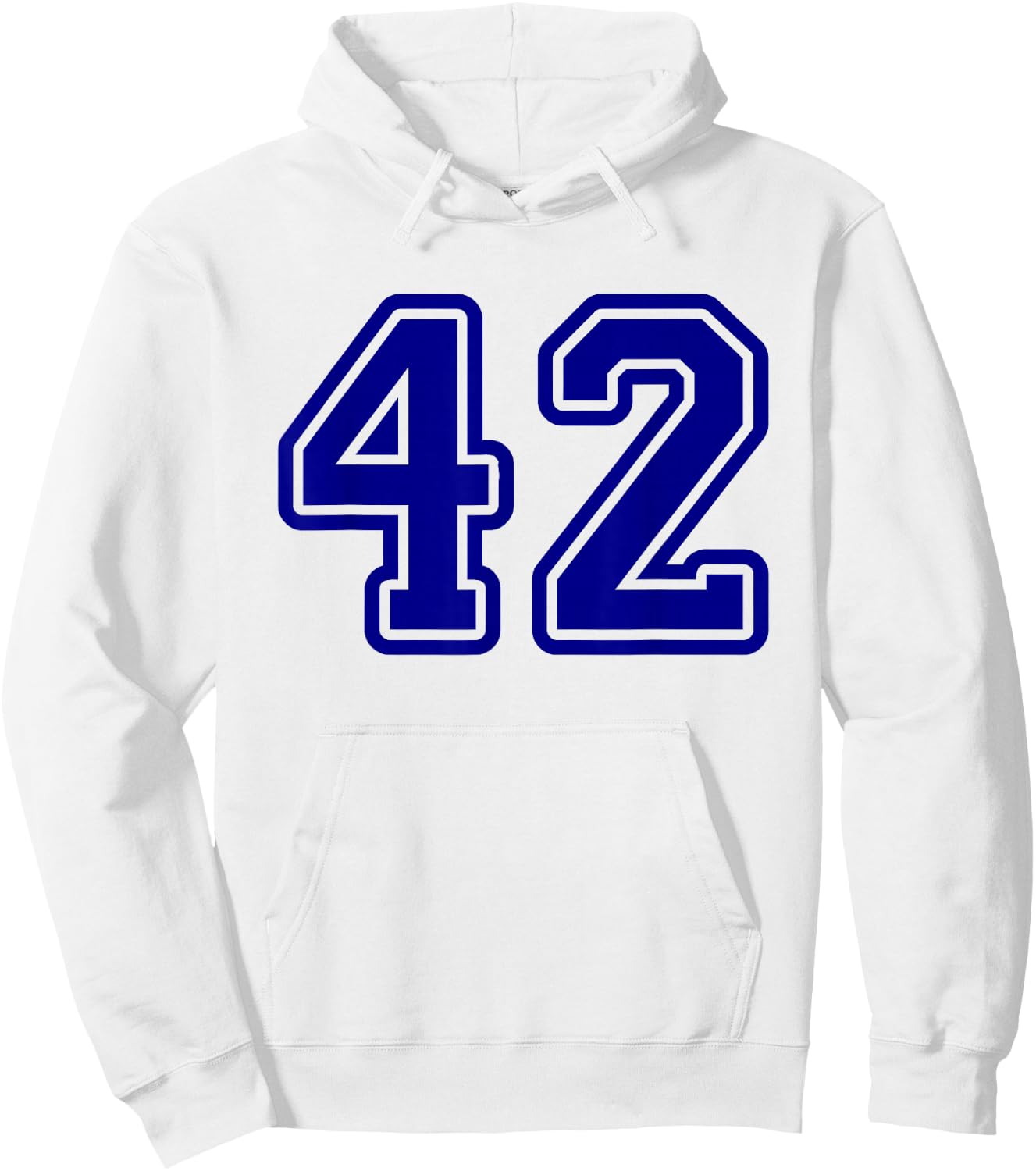 Number #42 Blue Sports Team Hoodie - Hoodie | White