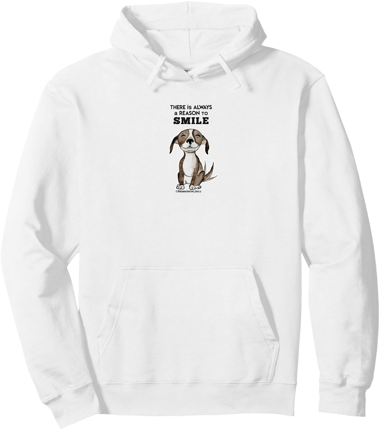 Red and Howling Smile Dog Women Girls Kids Hoodie - Hoodie | White