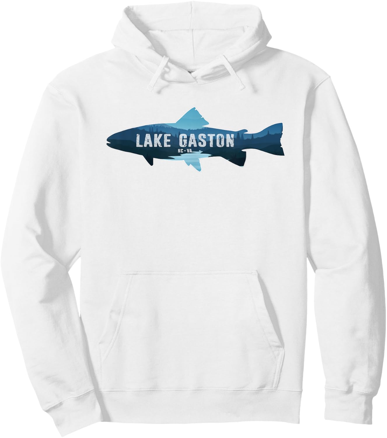 Lake Gaston North Carolina Virginia Fishing Hoodie - Hoodie | White