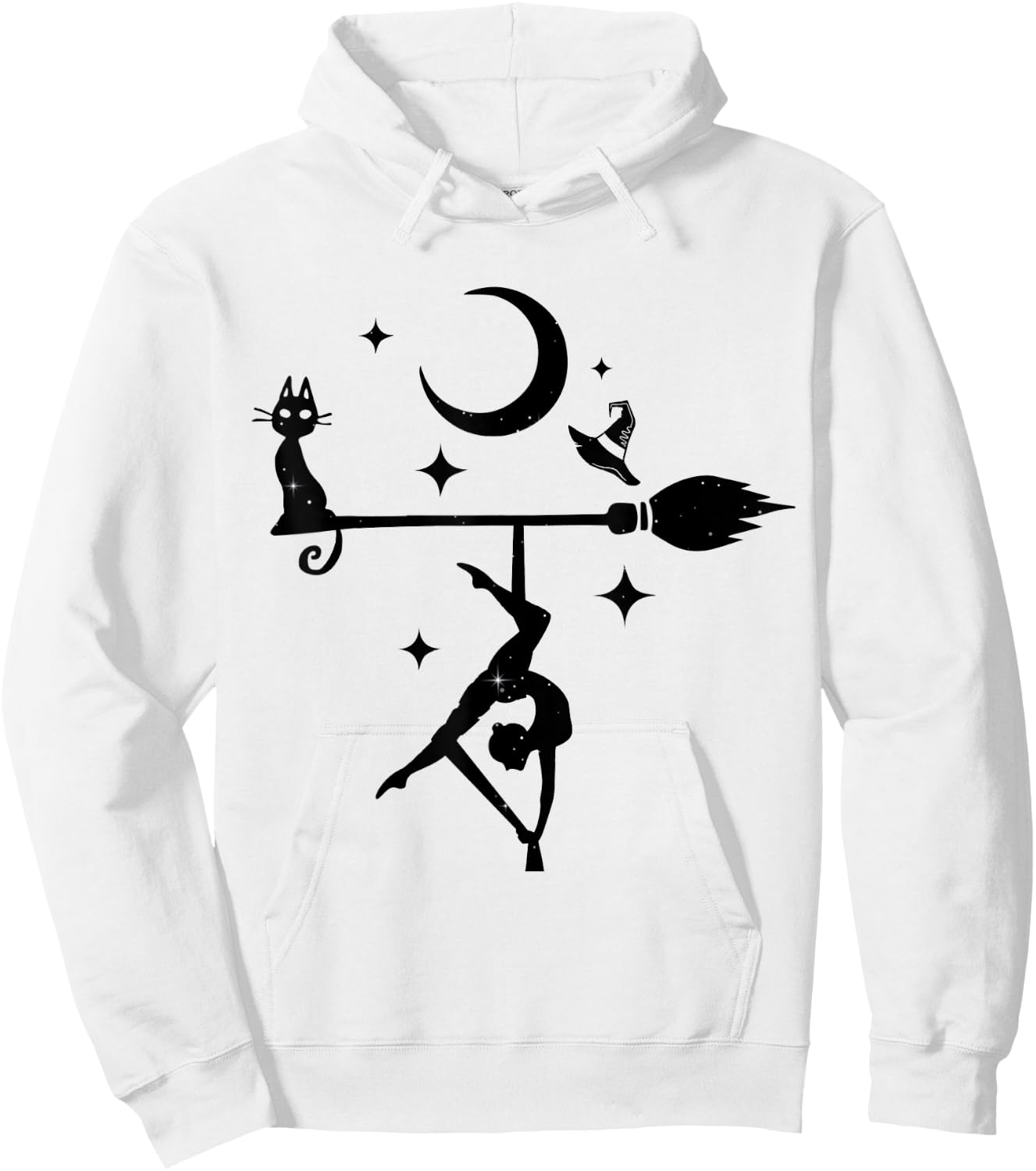 Cute Aerialist and Cat Halloween Aerial Dance Women Hoodie - Hoodie | White
