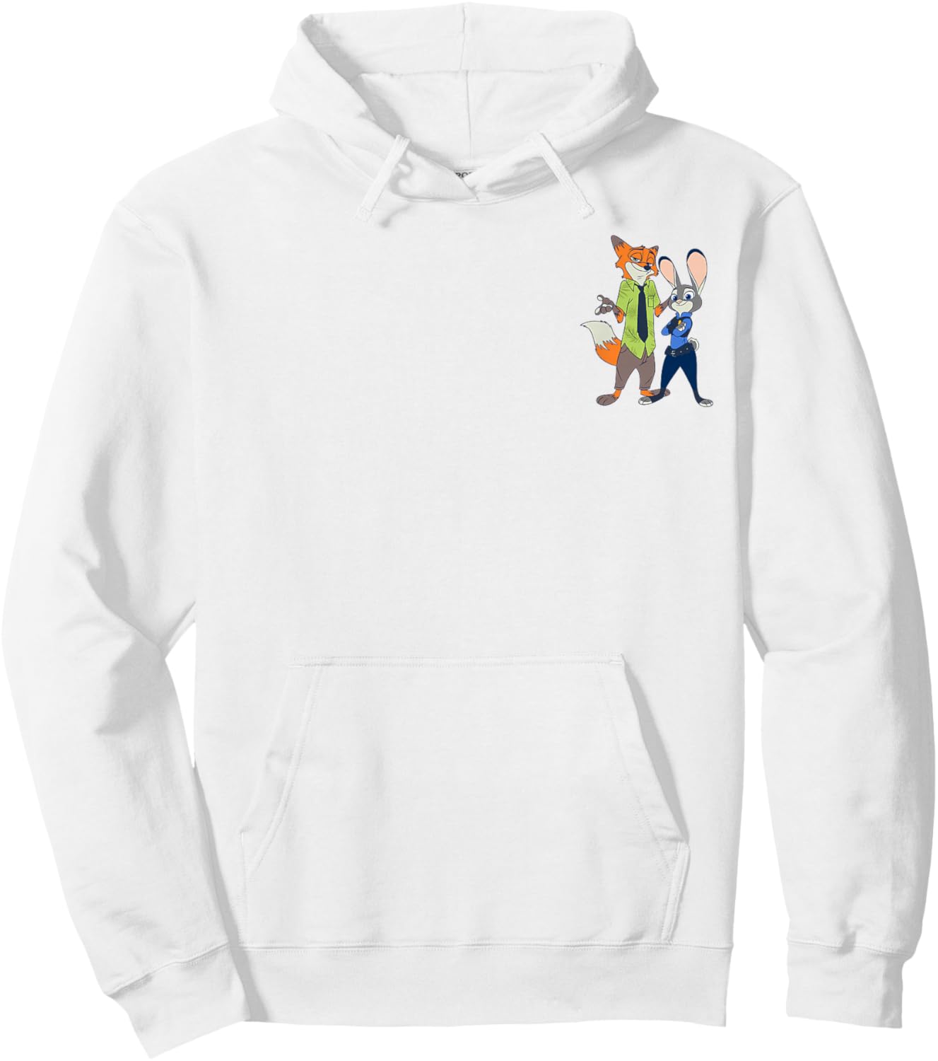 Disney Zootopia Judy Hopps & Finnick Partner Pocket Logo Hoodie - Hoodie | White