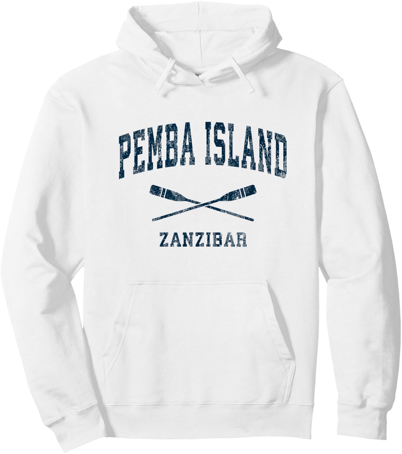Pemba Island Zanzibar Vintage Nautical Paddles Sports Oars Hoodie - Hoodie | White