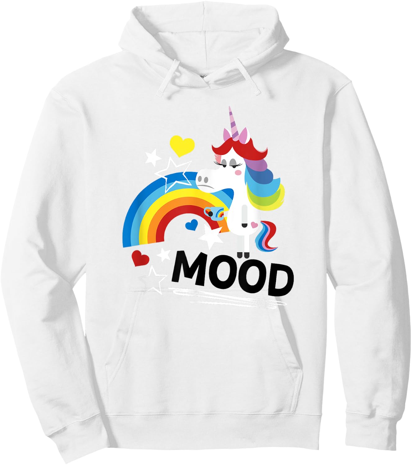 Disney Pixar Inside Out Rainbow Unicorn Mood Logo Hoodie - Hoodie | White