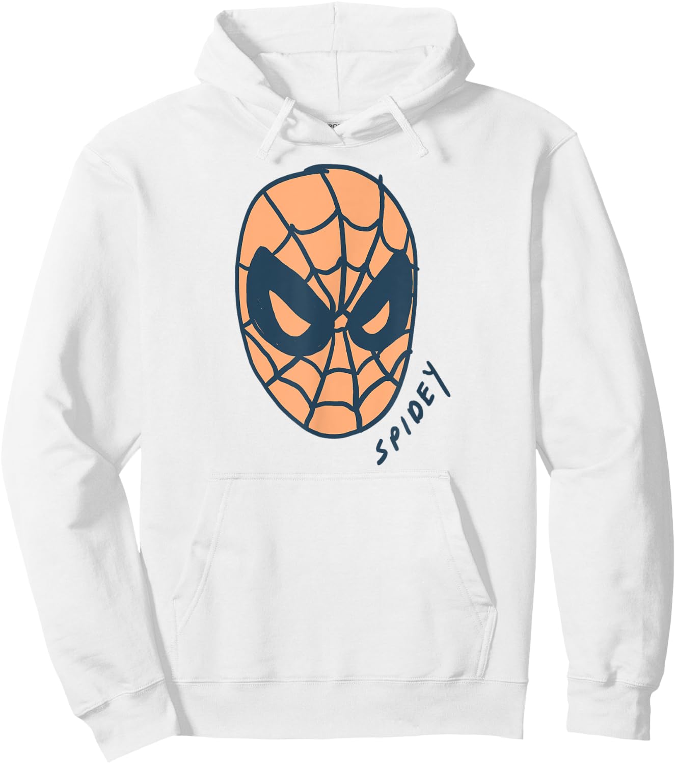 Amazon Essentials Men's MARVEL SPIDER-MAN SPIDEY MASK , White, Small Hoodie - Hoodie | White