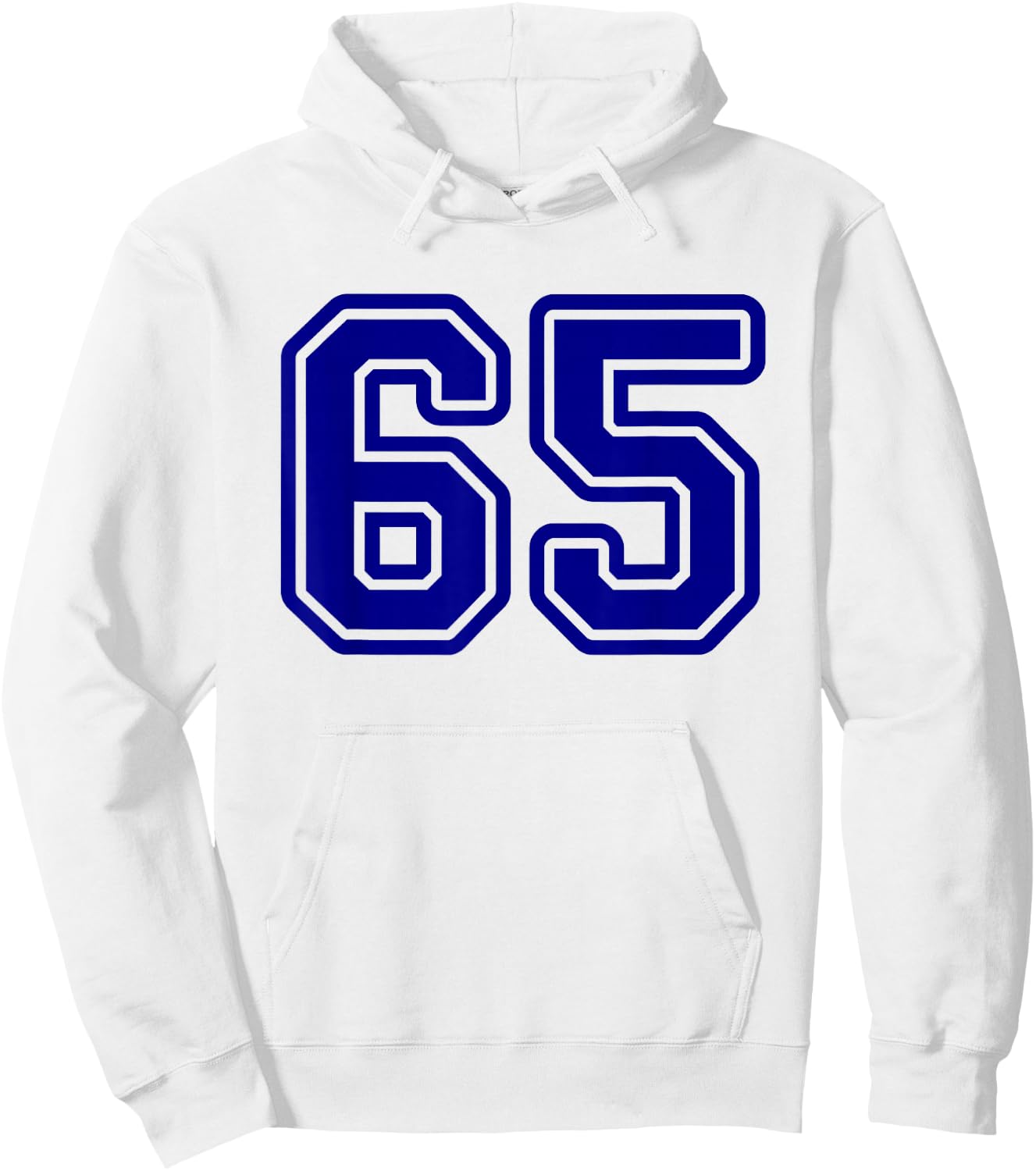 Number #65 Blue Sport Number 65 Hoodie - Hoodie | White