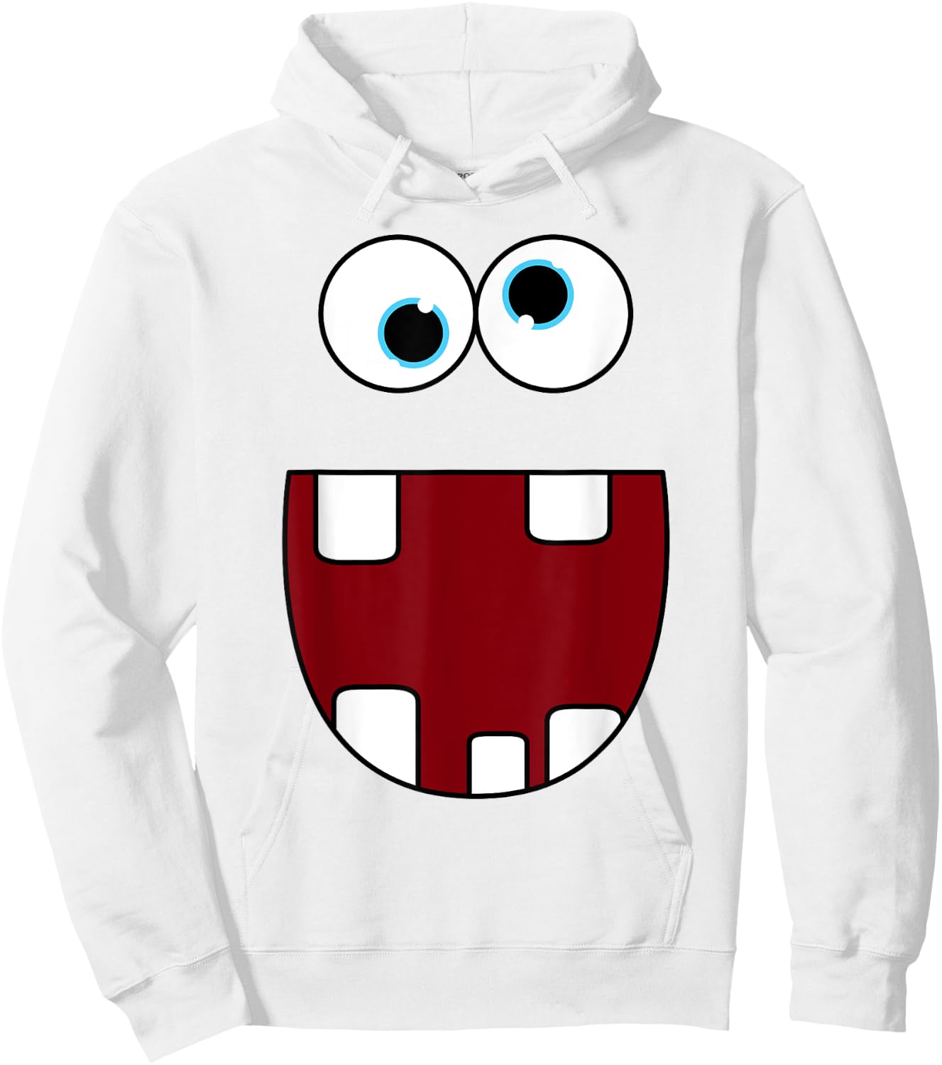 Funny Silly Monster Face Smiling Easy Halloween Costume Hoodie - Hoodie | White
