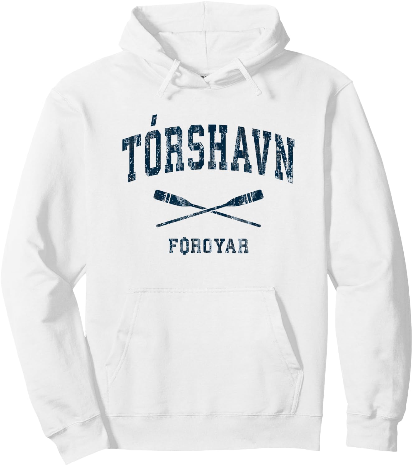 Torshavn Faroe Islands Vintage Nautical Paddles Sports Oars Hoodie - Hoodie | White