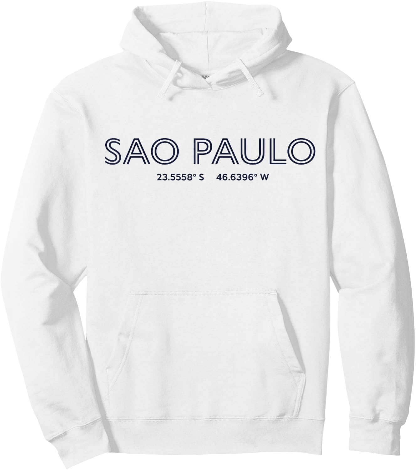 Brazil City Coordinates - Sao Paulo Hoodie - Hoodie | White