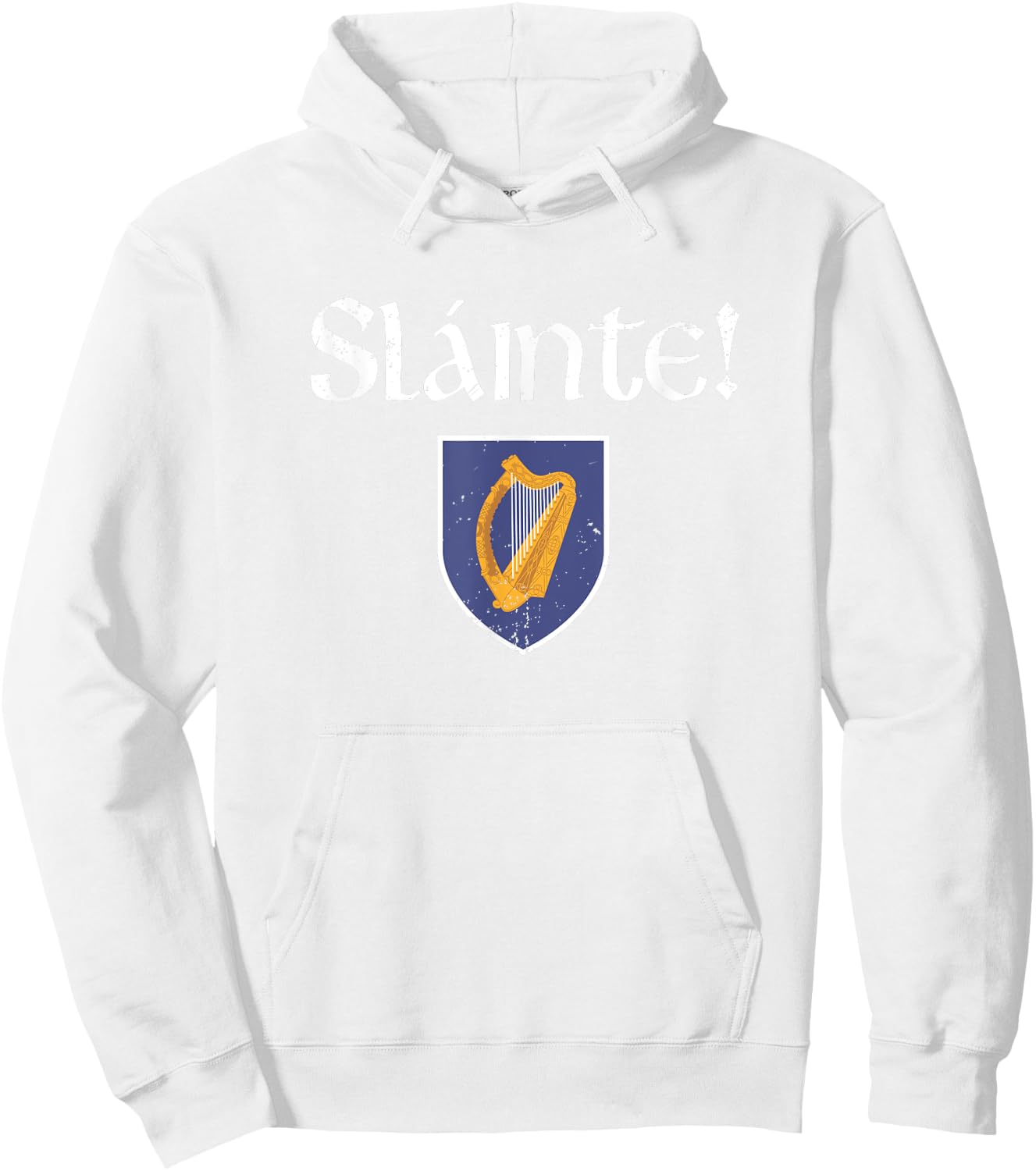 Slainte Shirt Coat of Arms Irish Patriotic St Patrick' Day Men Hoodie - Hoodie | White