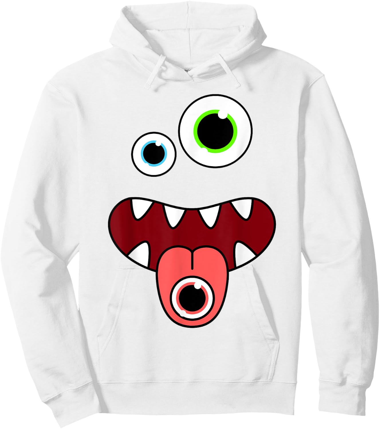 Funny Silly Monster Face Easy Birthday Halloween Costume Hoodie - Hoodie | White