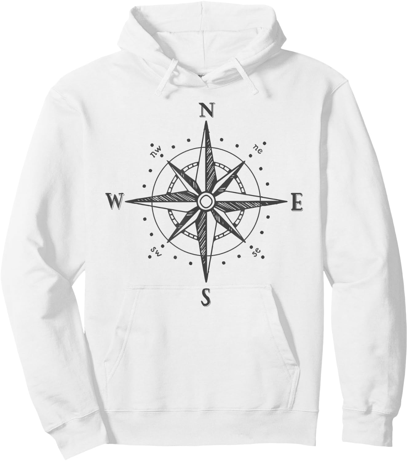 Vintage Compass North South East West Sailing Retro Design Hoodie - Hoodie | White