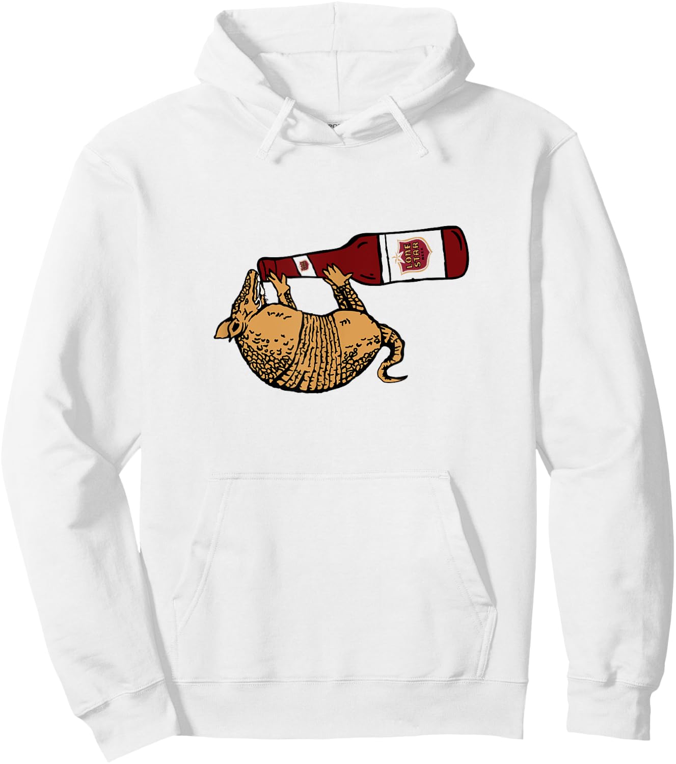 Lone Star Beer Armadillo | Texas Hoodie - Hoodie | White