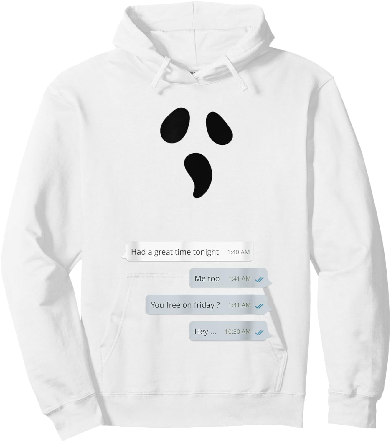 Online texting Chat ghosting funny Halloween ghost meme Hoodie - Hoodie | White