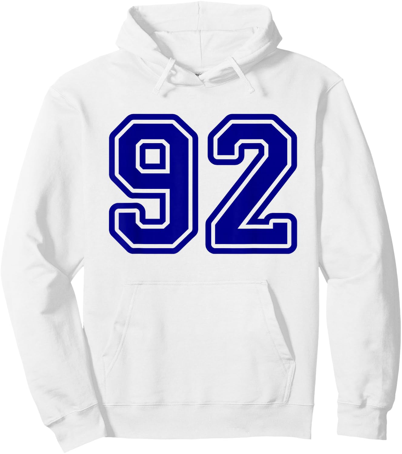 Blue Sport Team Number #92 Hoodie - Hoodie | White
